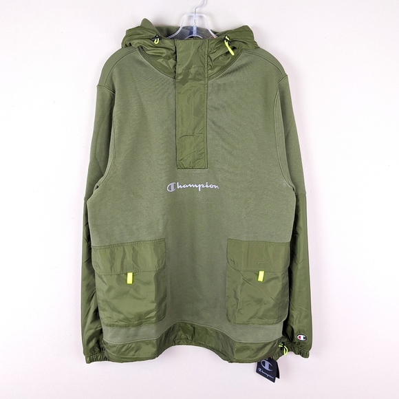 champion hiker green hoodie